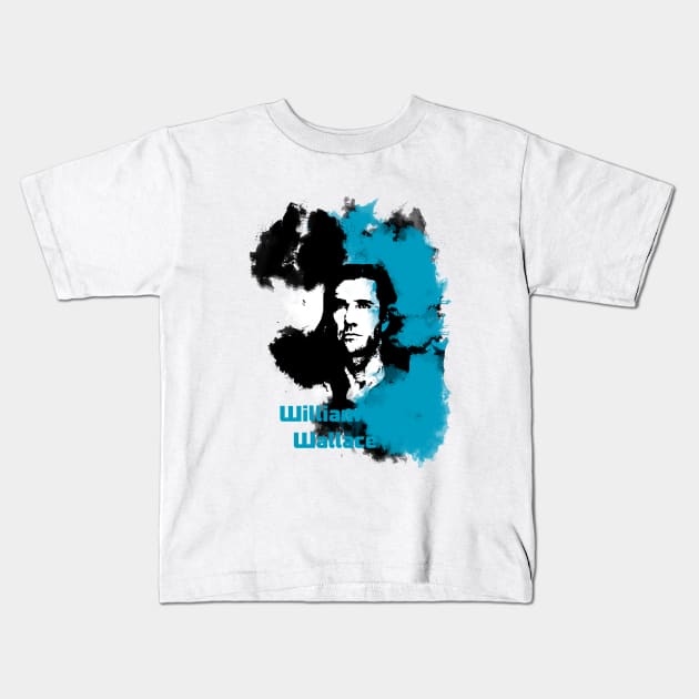 William Wallace blue Kids T-Shirt by Clathrus